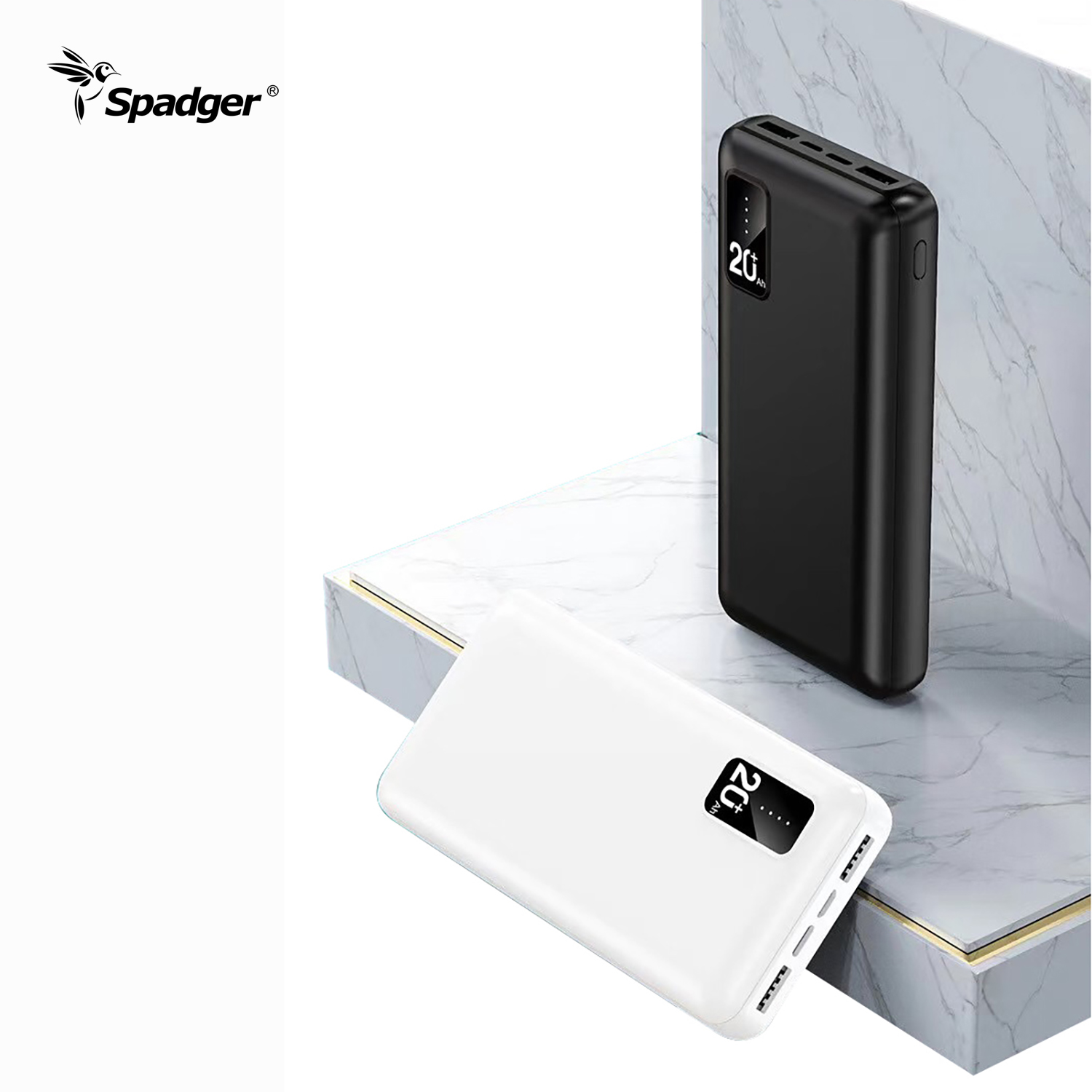 K532P 20000mAh Power Bank, High Capacity Portable Charger Battery Pack, With Digital Display