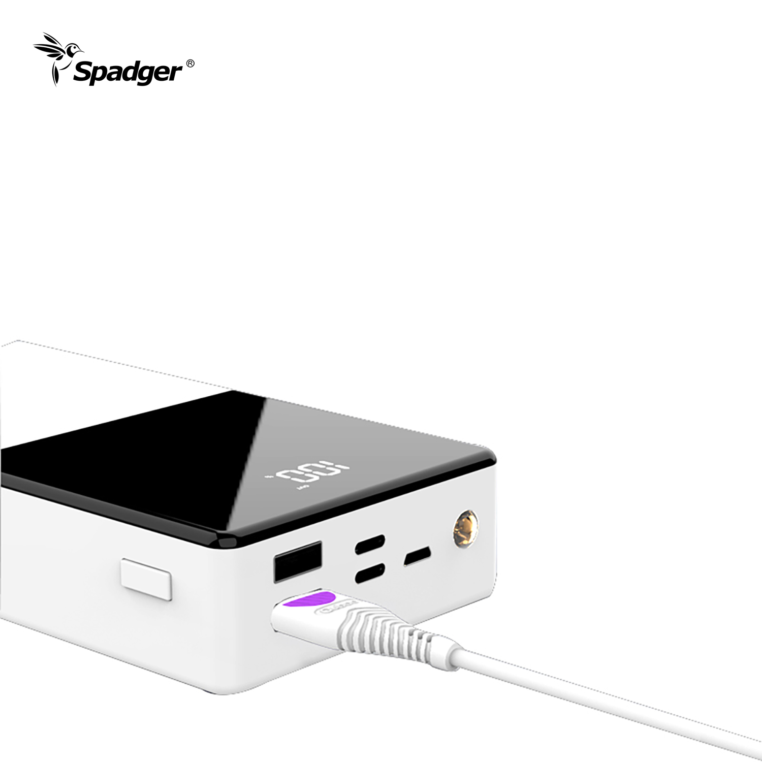 Q500 30000mAh High Capacity Portable power bank,High Speed Charging LCD Battery Pack With Flashlight.