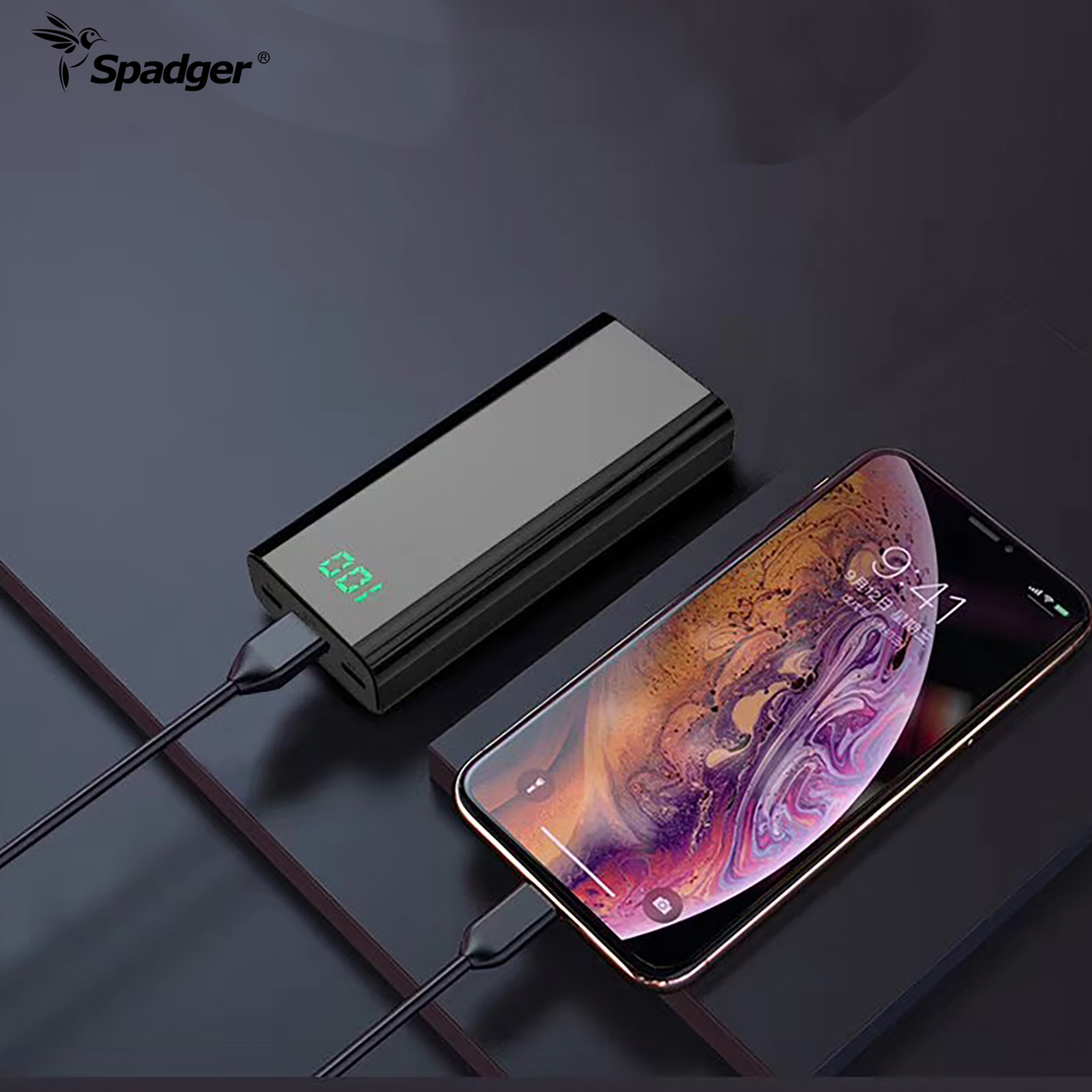 K620 Portable Power Bank, High Capacity 10000mAh Charger,Utra-Compact Battery Pack, With Digital Display