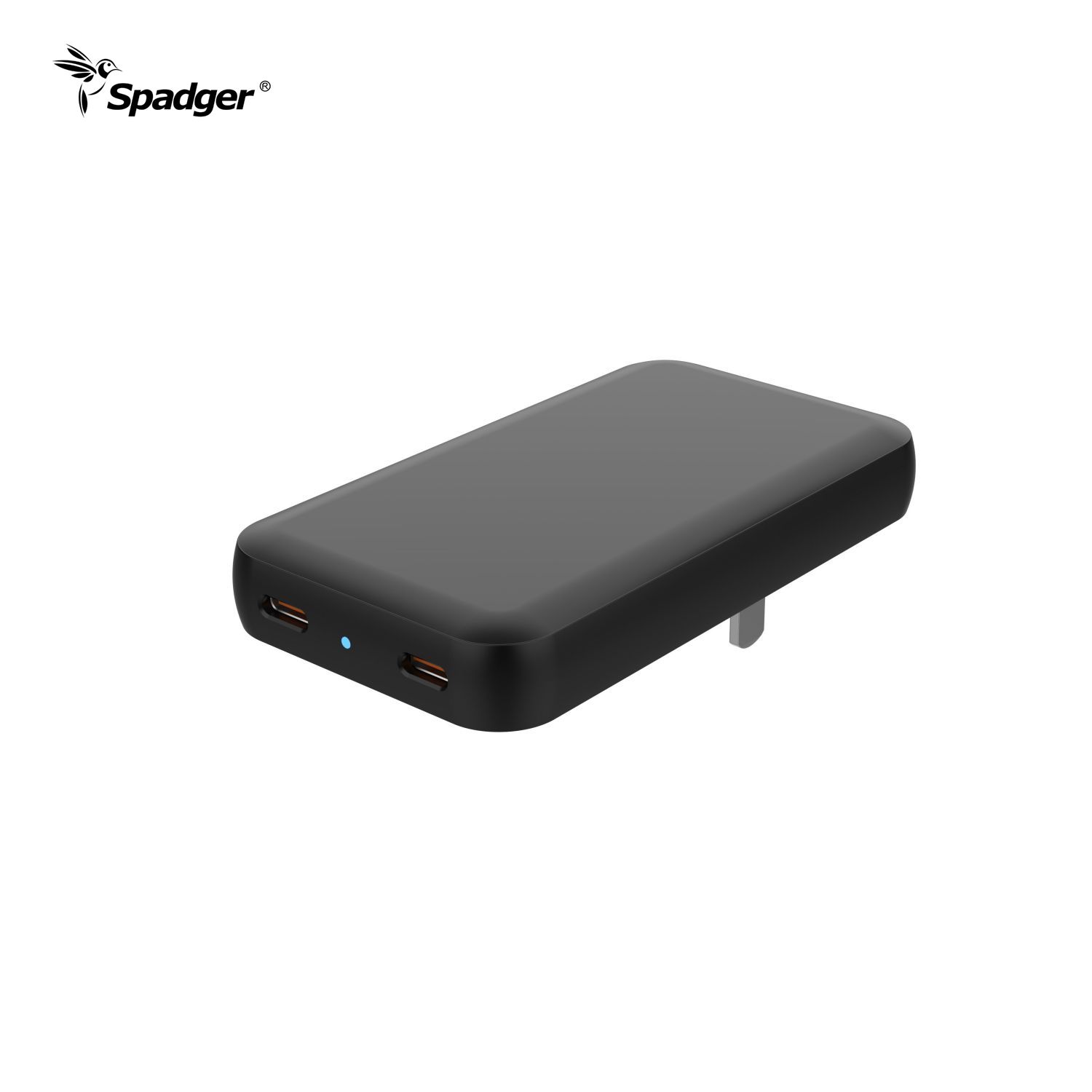 65W USB C GaN Fast Charger, 2-Port Wall Charger with QC3.0 18W USB A Power Adapter, PD Foldable Travel Charger