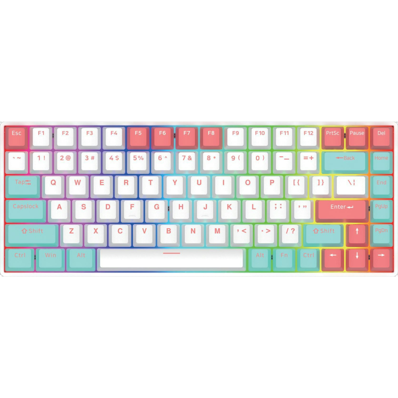 DK84 84-Key Mechanical Keyboard, Hot-Swappable, RGB Backlit, Beiying 916 Chip, ABS Double-Shot Keycaps, White Painted Iron Panel, Triple Mode (Wired/BT/2.4G), 1800mAh Battery, Compatible with Windows 9X/Vista/7/8/10