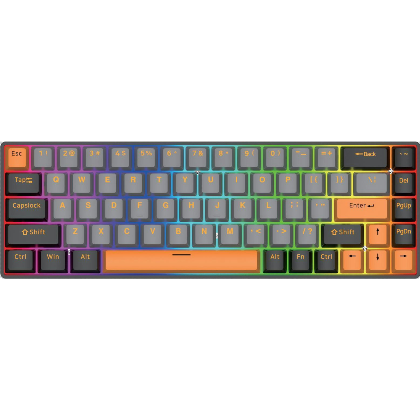 APAYADO DK68 Mechanical Keyboard - 68 Keys, RGB Backlight, Hot-Swappable, USB Type-C, BT/Wired/2.4G Connectivity, ABS Keycaps, Jiadalong Base + Gaote Switches, Compatible with Windows 98/Vista/7/8/10