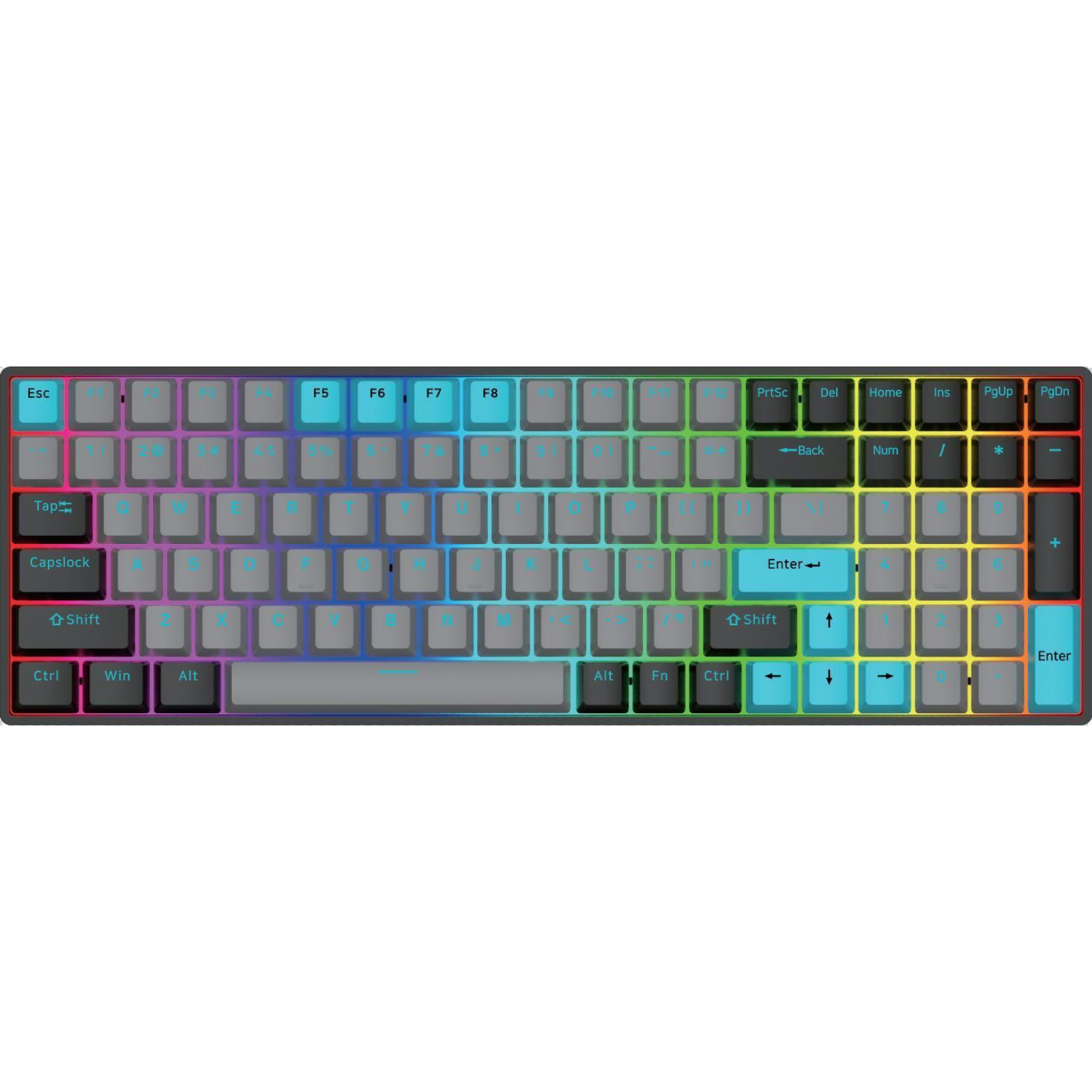 DK100 100-Key RGB Mechanical Keyboard, Hot-Swappable, Beiying 916 Chip, Gateron Switches, 1800mAh Battery, ABS Double-Shot Keycaps, RGB Backlighting, White Painted Iron Panel, Triple Mode (Wired/BT/2.4G), Compatible with Windows 9X/Vista/7/8/10