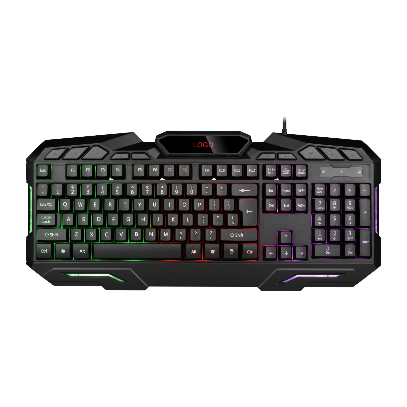 104-Key Wired Membrane Gaming Keyboard, Single-Path Character Backlighting, Precision Tactile Feedback, Durable Gaming Keyboard, Compatible with PC/Mac