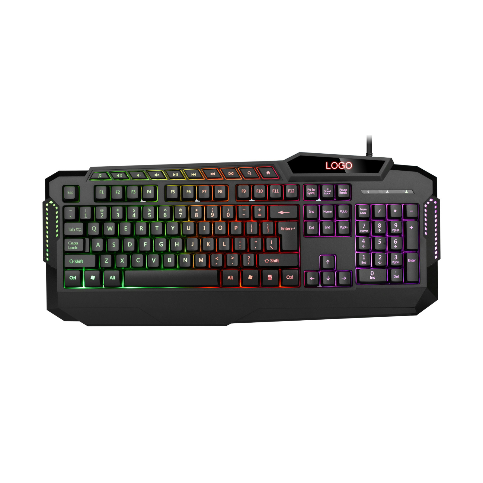 104-Key Wired Gaming Keyboard, ABS Transparent Keycaps, 116M Chip, Single-Path Rainbow Backlighting, 8250 Top Cover, Copper-Clad Steel Cable, Compatible with PC/Mac
