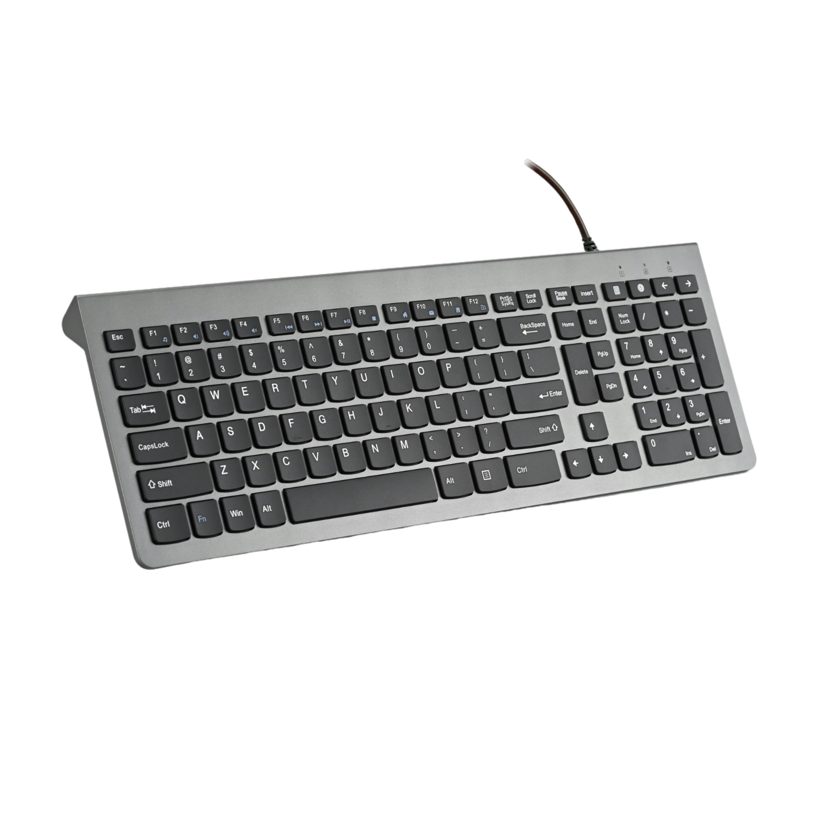 Han Tian Xia  Rechargeable Wireless Keyboard, 108 Keys, 2.4G BT, Slim & Silent Scissor Switch, Type-C Charging, RGB Backlight (Optional), Available in Gray-Black, Silver-White, Black – Perfect for Office & Home Use