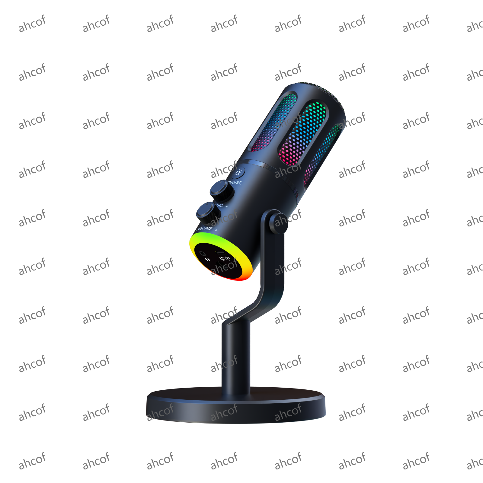 Professional Condenser Microphone with RGB Light | Unidirectional, 20Hz-20KHz Frequency Response, 48KHz Sampling Rate, 75dB Signal-to-Noise Ratio | USB-C & 3.5mm Output | DSP Noise Reduction, 108dB SPL Max Sound Pressure | Compatible with Windows, MacOS, 