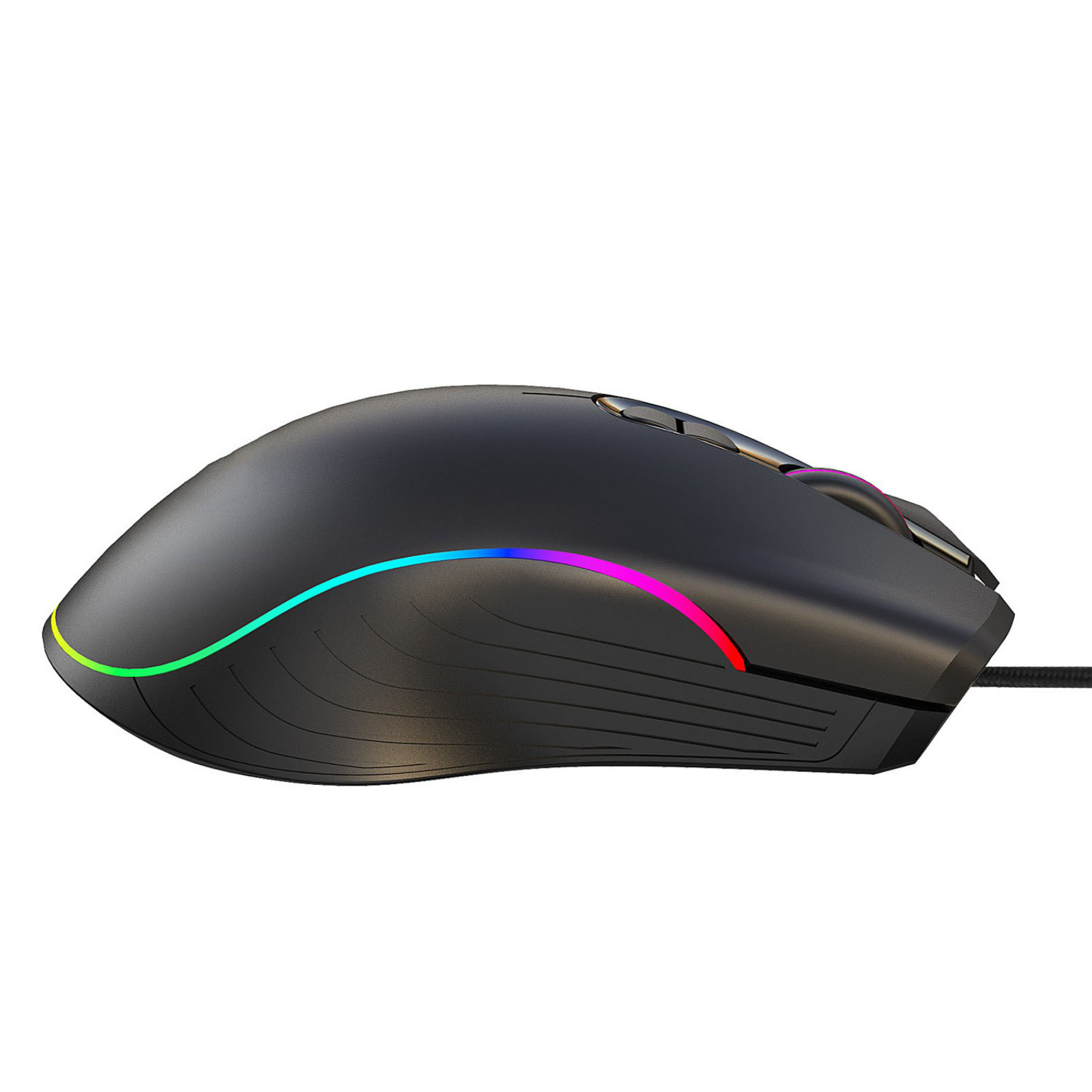 7D Wired RGB Gaming Mouse, 800/1200/1600/2400 DPI, 725 Chip, RGB Backlight, ABS Material, 1.5m Braided USB Cable, 125Hz Polling Rate