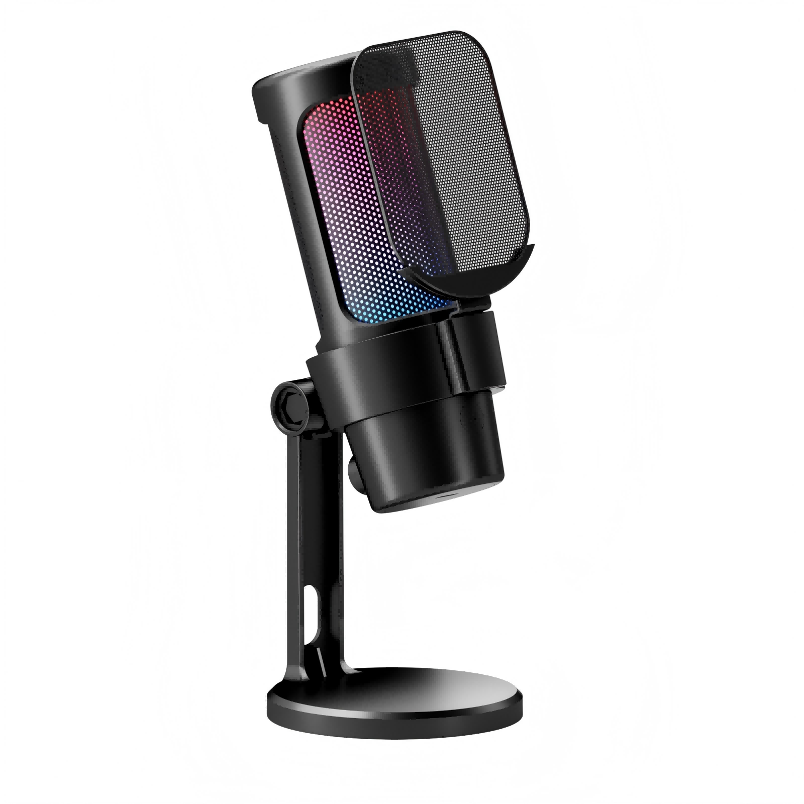High-Quality USB/Type-C Cardioid Condenser Microphone with Adjustable Volume Gain, Touch Mute, and LED Light Modes - Compatible with PC, Mac, and 99% Live Streaming Software
