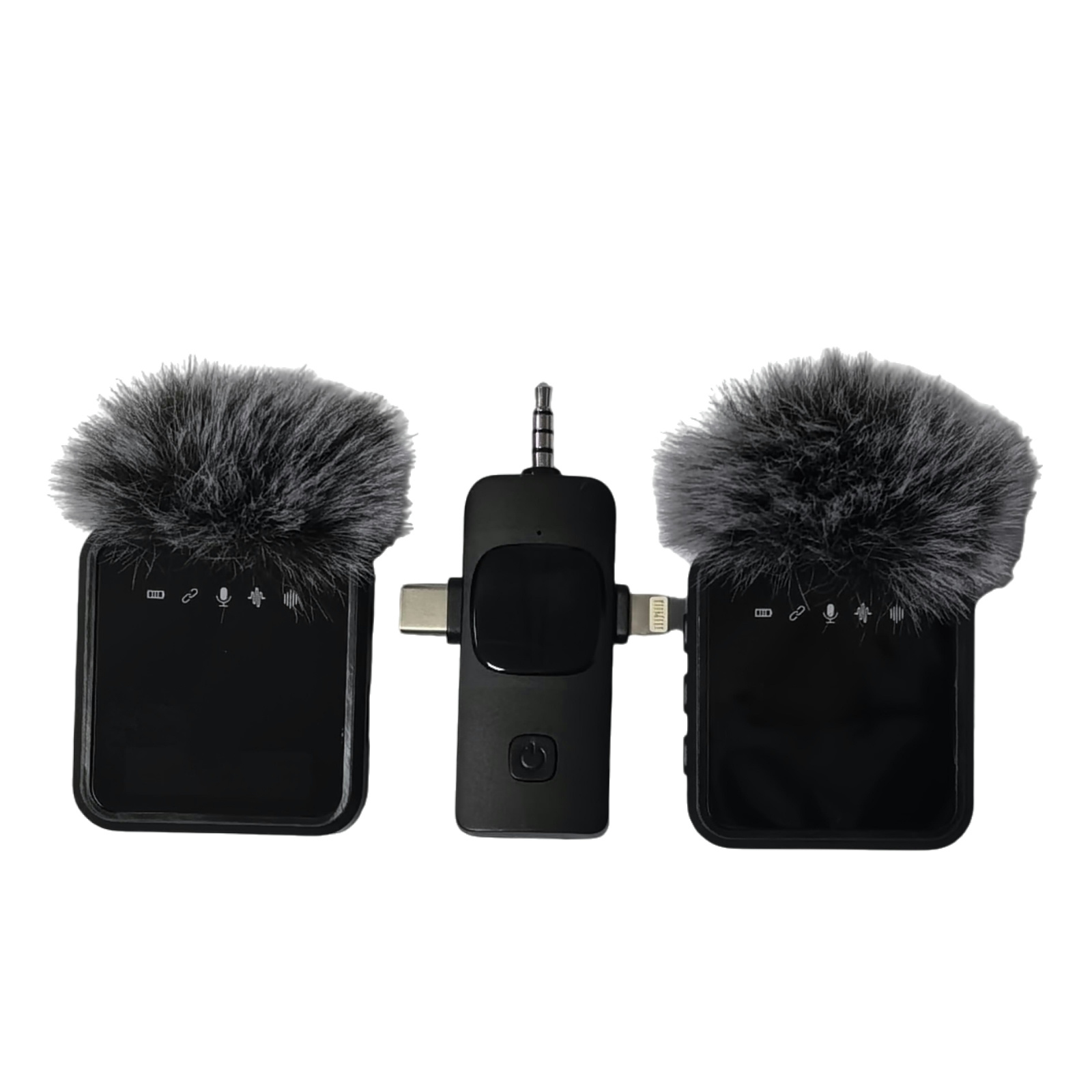 Wireless Lavalier Microphone, 2.4G Plug-and-Play, Auto-Pairing, Noise Reduction, 11H Battery Life, Type-C/Lightning/3.5mm, for Streaming, Recording, Speaking, Vlogging