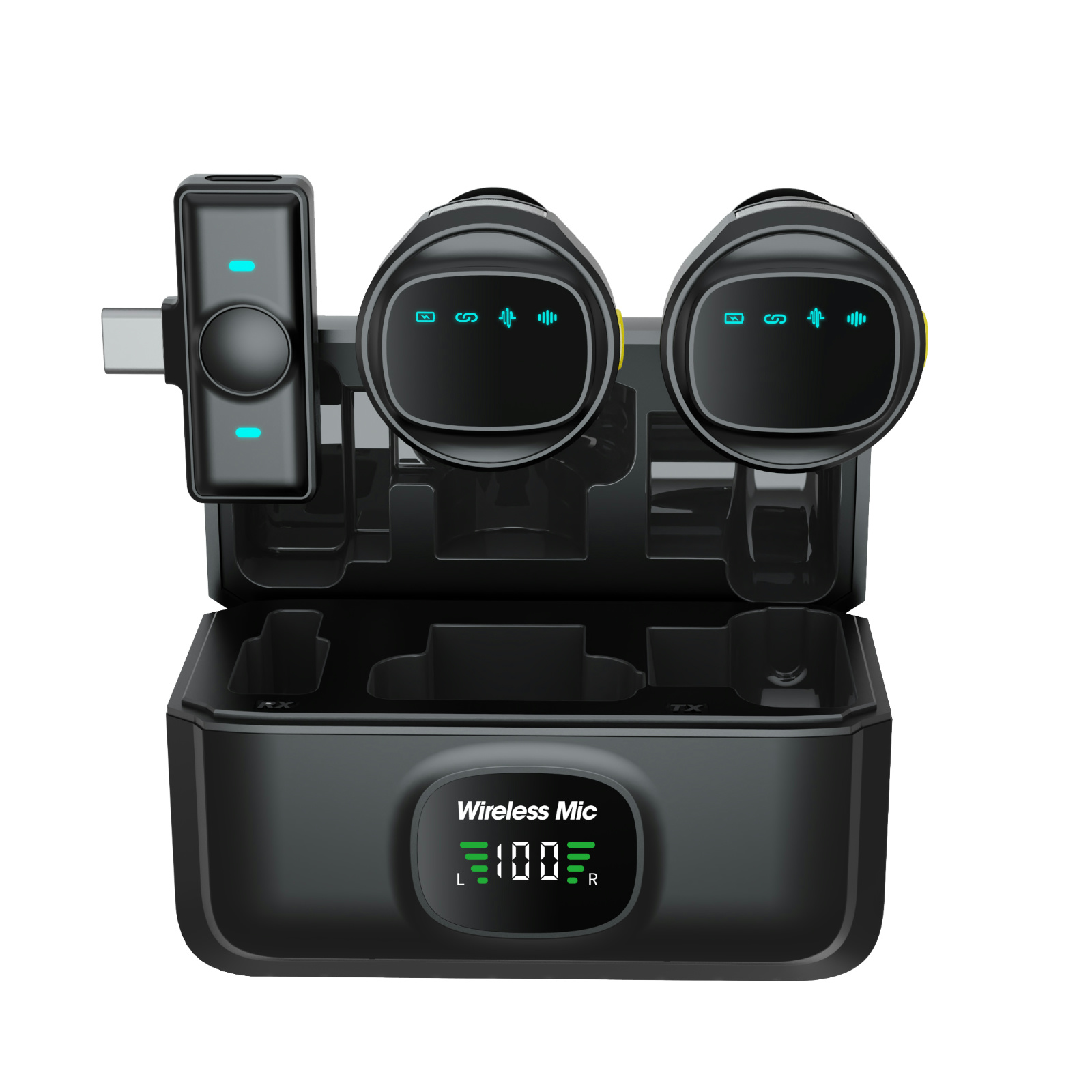 Wireless Lavalier Microphone - Jerry 6976D Chip, 600mAh Battery, 6-7H Use, 25m Range, Fast Charging, Noise Reduction