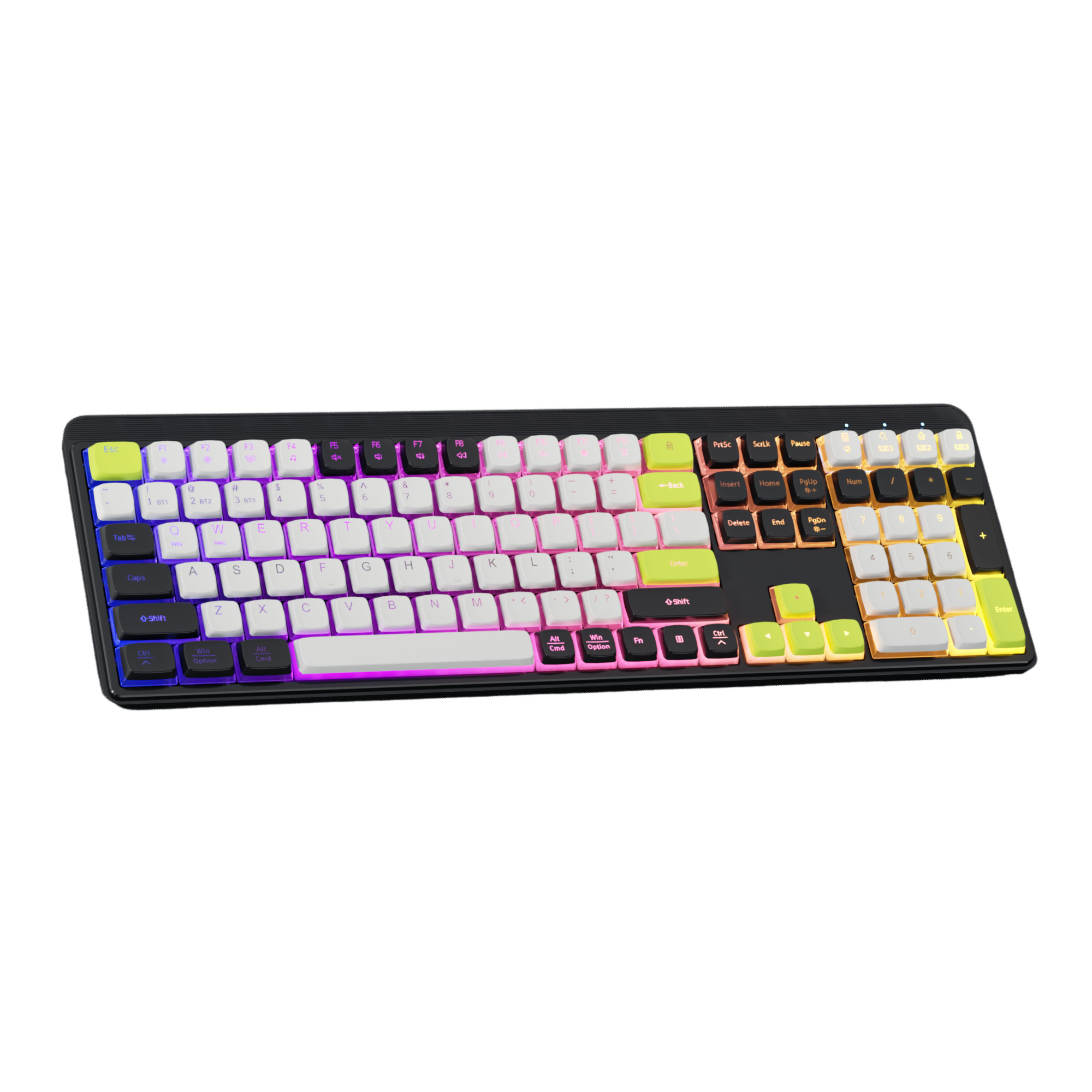 110Keys Full Keys BT Scissor Wireless Keyboard Compact Keyboard with Pudding Keycaps