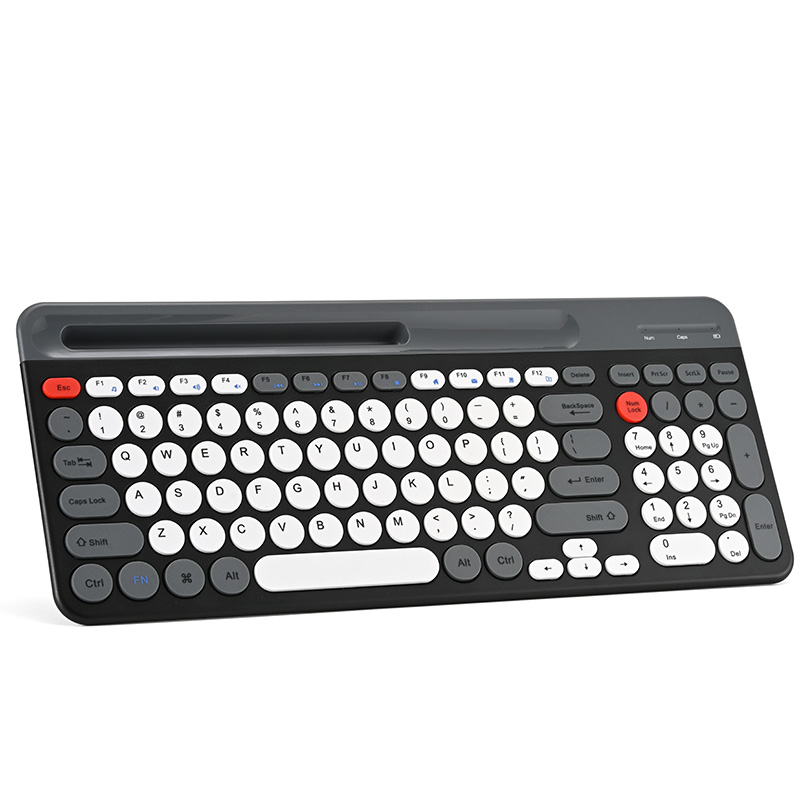 Tri-mode Scissor Circular Keycaps Wireless Compact Keyboard with Keypad Slot