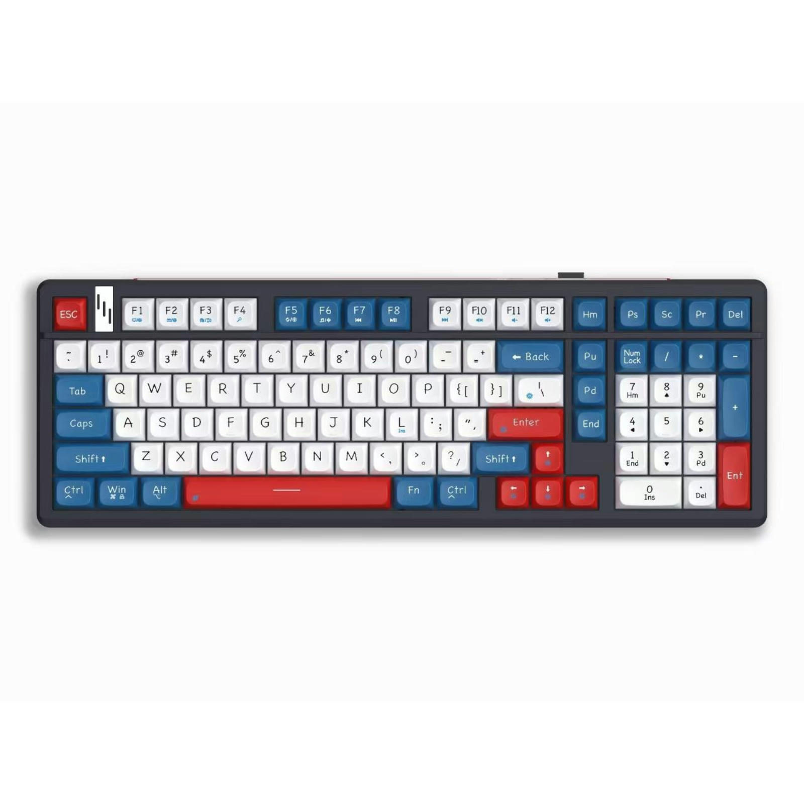 101-Key Hot-Swappable Mechanical Keyboard, Wired, 2.4G & Bluetooth Three-Mode, ROYUAN Chip, 4000mAh Battery, Anti-Ghosting, Three-Color Keycaps, Type-C Cable, Compatible with Win 95/98/2000/XP/7/8/10
