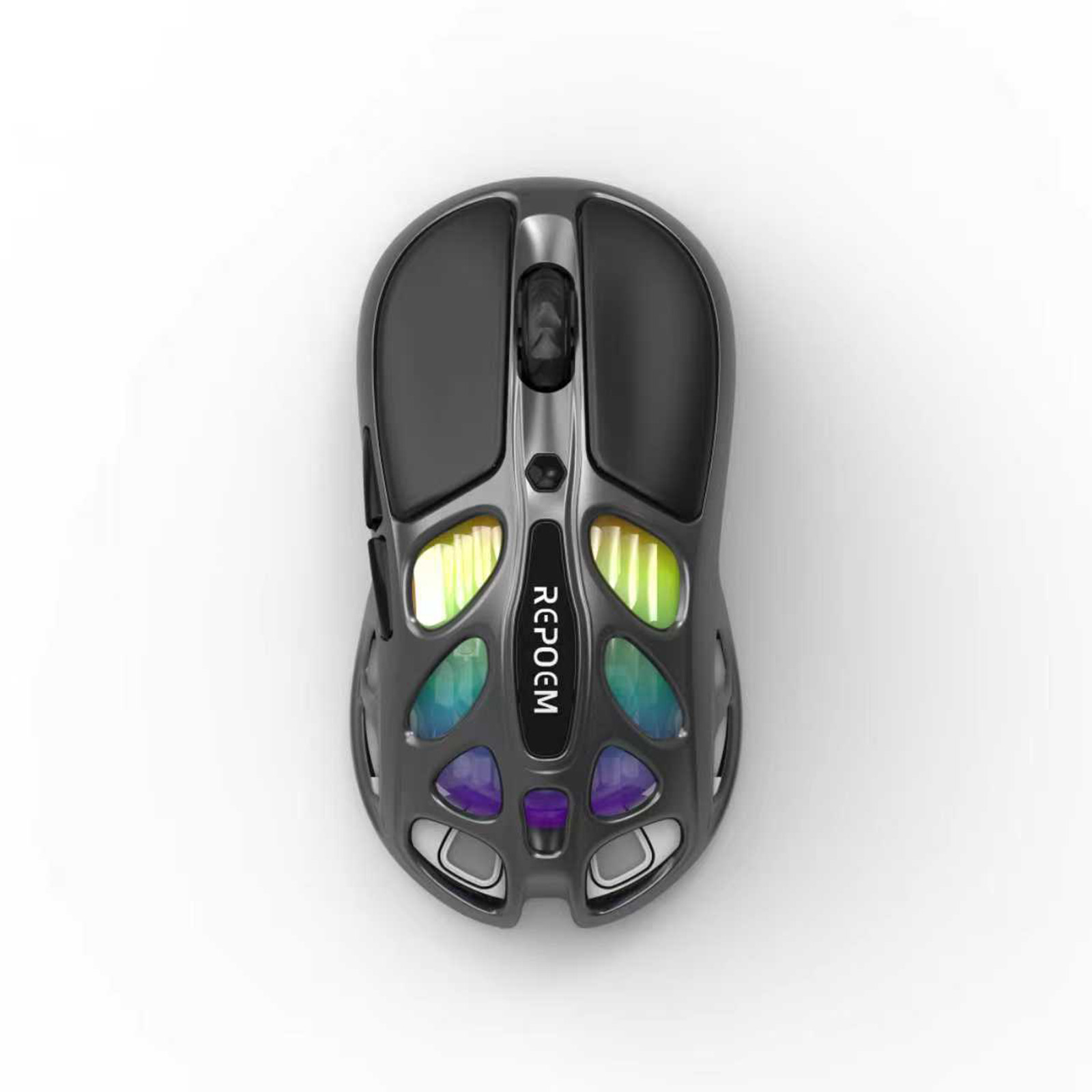 Lightweight Hollow-out Exoskeleton Design 7Keys 30000 DPI Tri-mode Wireless Gaming Mouse