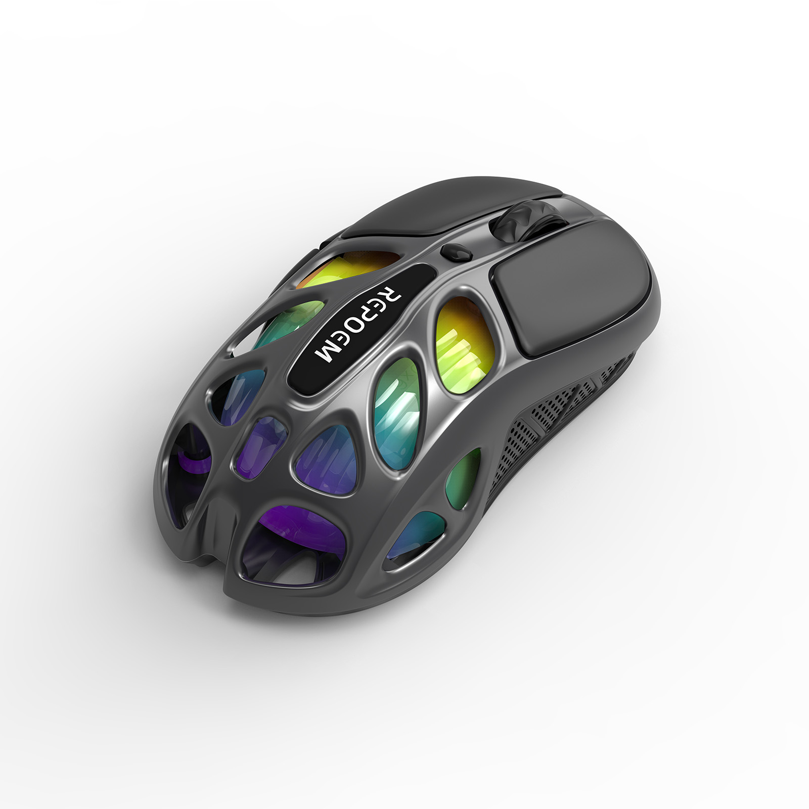 Lightweight Hollow-out Exoskeleton Design 7Keys 30000 DPI Tri-mode Wireless Gaming Mouse