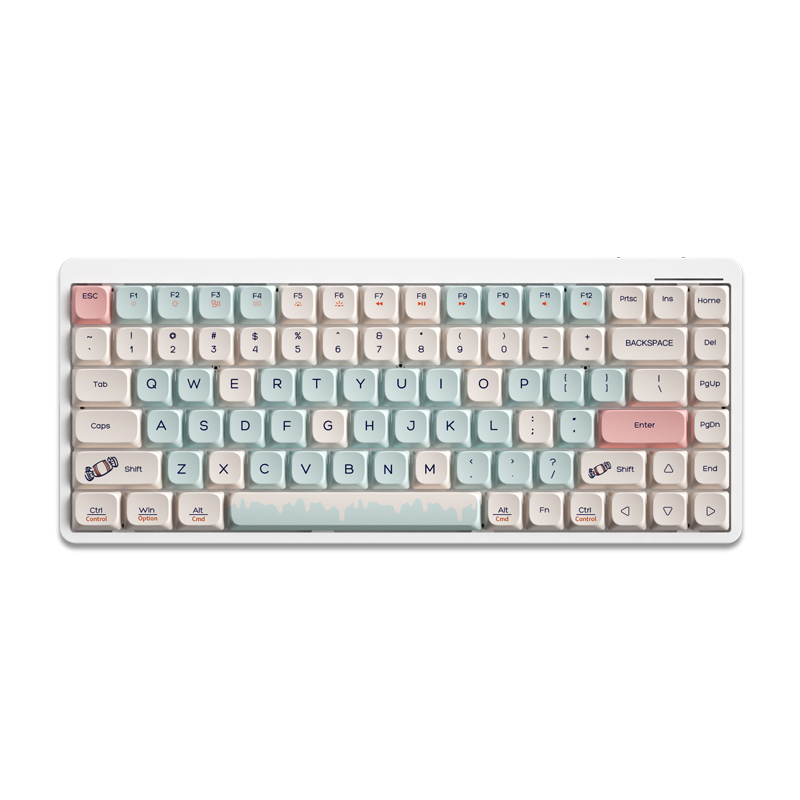 Tri-mode 84 keys Low Profile Mechanical Keyboard 2.4G BT Wired with RGB Light