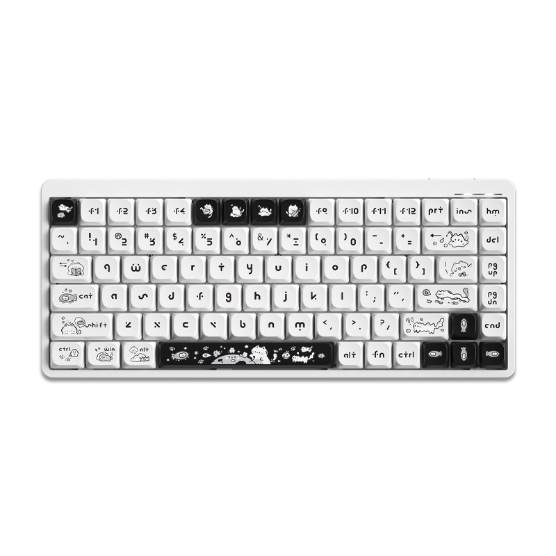 Tri-mode 84 keys Low Profile Mechanical Keyboard 2.4G BT Wired with RGB Light