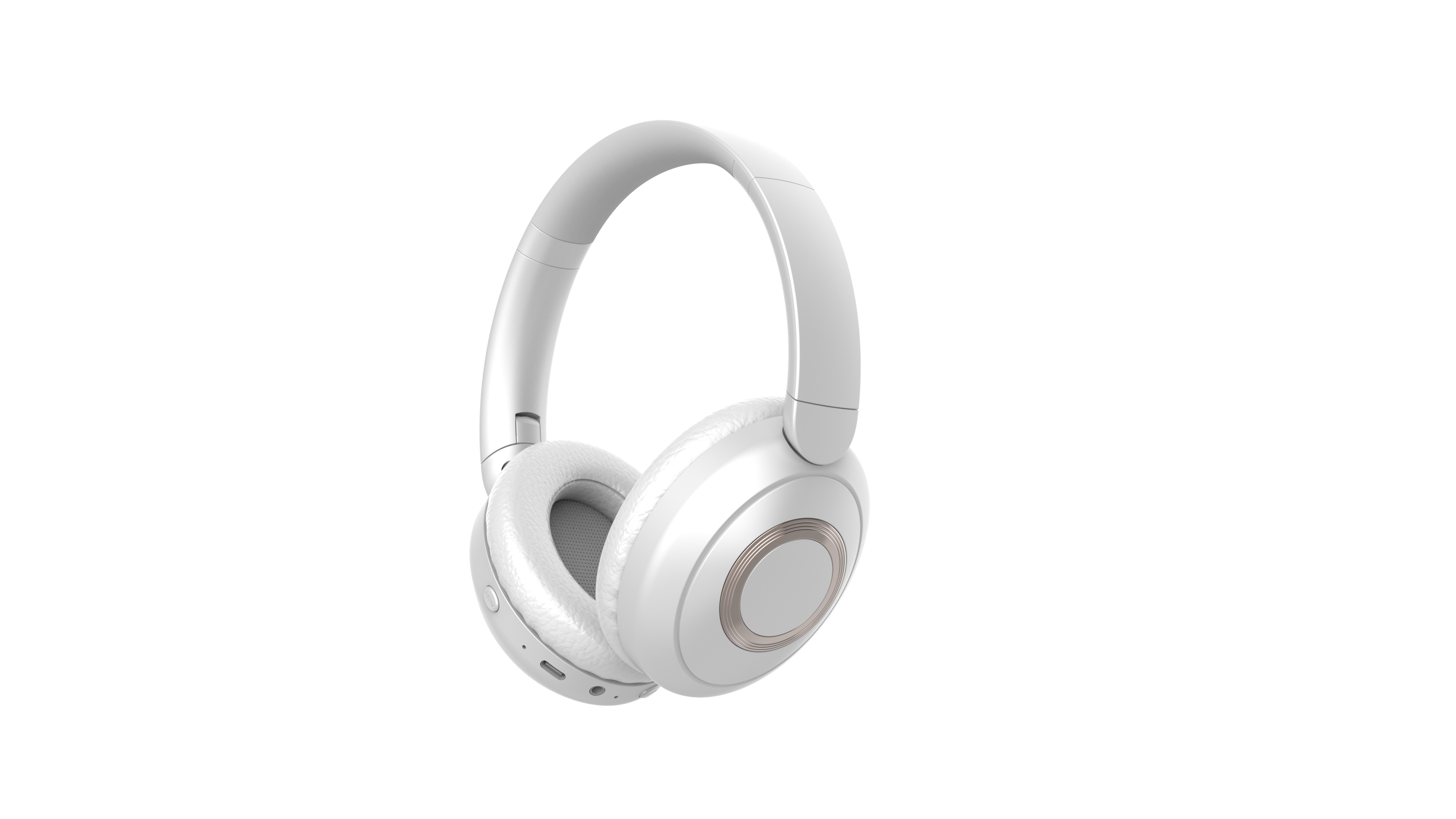 Bluetooth 5.4 Over-Ear Headphones 40mm Driver 18H Playtime Metallic Decor Ring