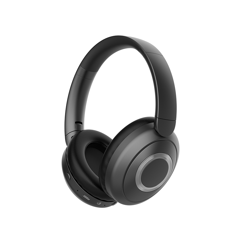 Bluetooth 5.4 Over-Ear Headphones 40mm Driver 18H Playtime Metallic Decor Ring