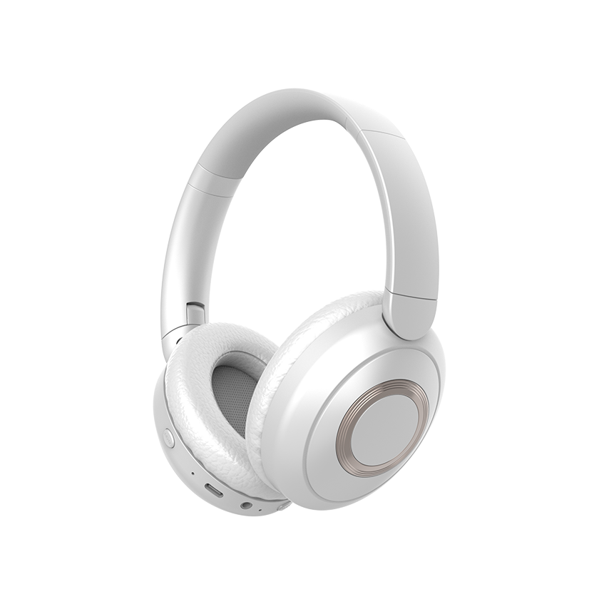 Bluetooth 5.4 Over-Ear Headphones 40mm Driver 18H Playtime Metallic Decor Ring