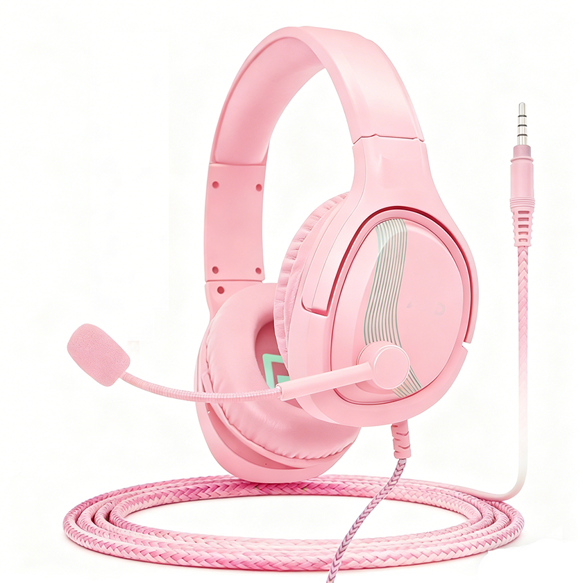 Wired Gaming Headset with 50mm Driver | Omnidirectional Mic & 1.4M Textile Cable for Clear Calls & Immersive Sound