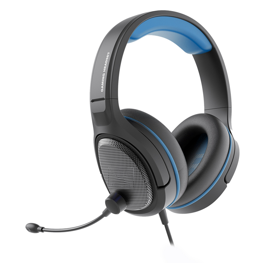 Wired Over-Ear Headset with 50mm Driver, Omnidirectional Mic & 1.8M Textile Cable for Gaming, Office & Clear Calls
