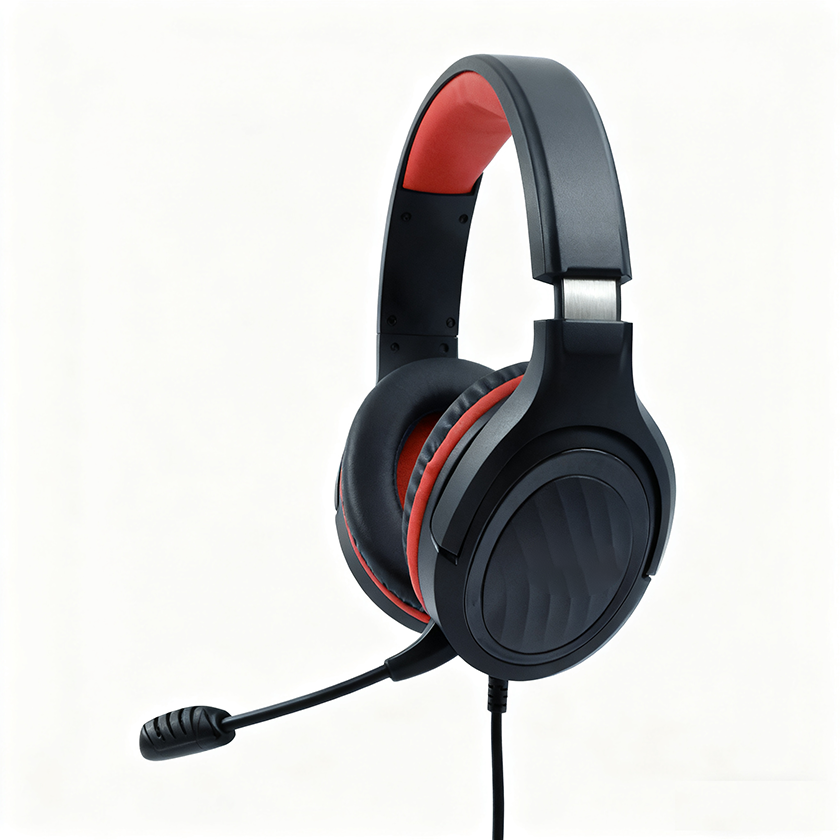50mm Driver Wired Headset with Omnidirectional Mic & 1.4M Textile Cable for Gaming, Office & Clear Calls