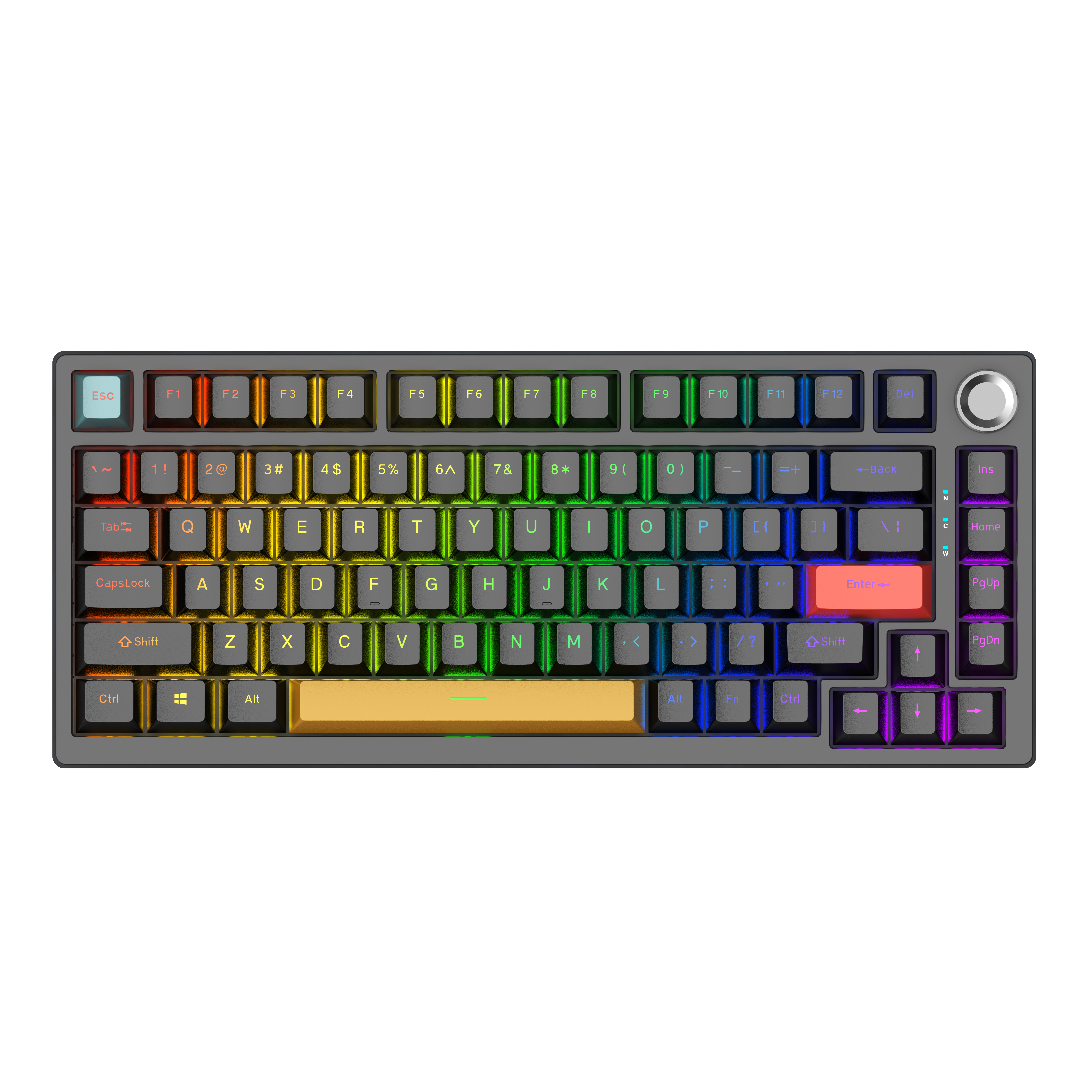 75% Custom Mechanical Keyboard with Rotary Knob | RGB Hot Swappable Gaming Keyboard